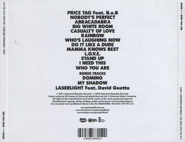 Jessie J : Who You Are (CD, Album, S/Edition, Pla)