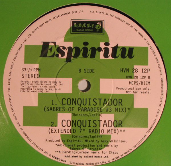 Espiritu : Conquistador (12", Promo)