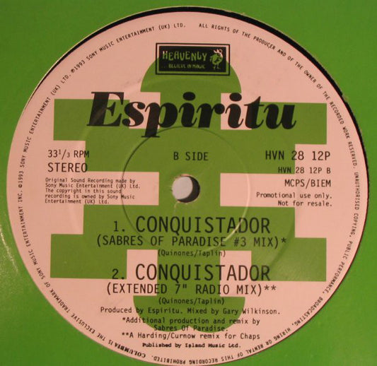 Espiritu : Conquistador (12", Promo)