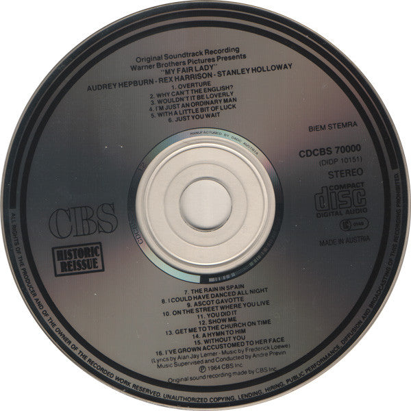 Audrey Hepburn, Rex Harrison : My Fair Lady - Original Soundtrack Recording (CD, Album, RE)