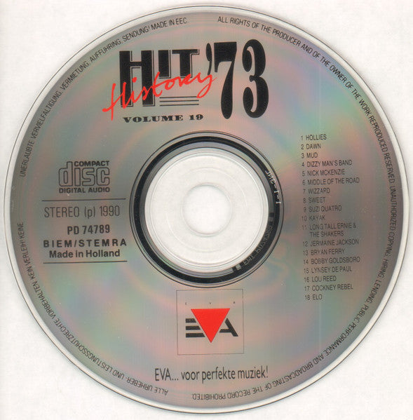 Various : Hit History '73 - Volume 19 (CD, Comp)