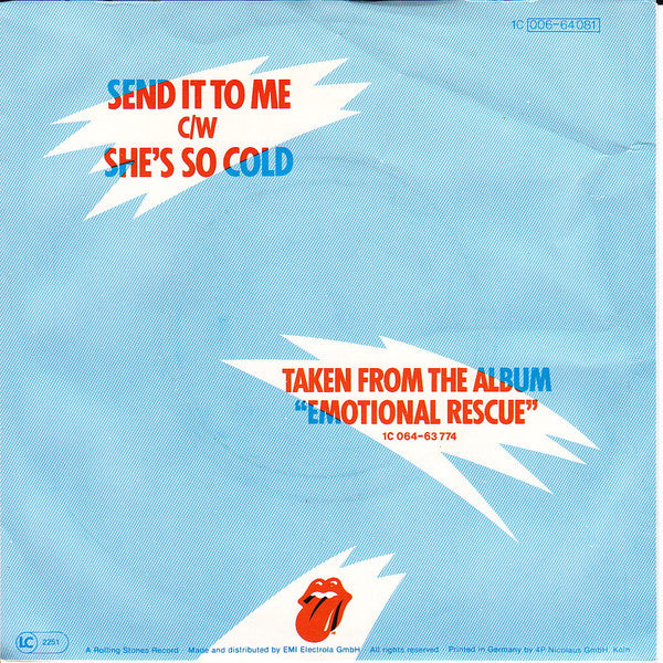 The Rolling Stones : Send It To Me (7", Single, Ude)
