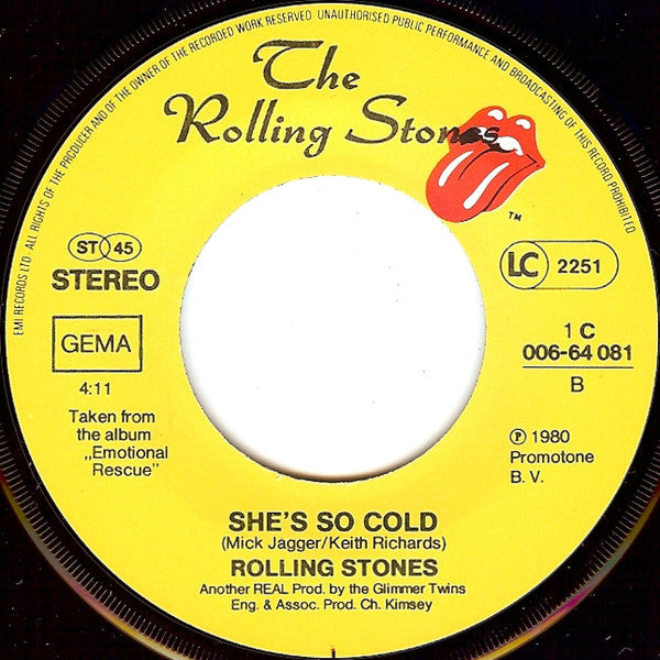 The Rolling Stones : Send It To Me (7", Single, Ude)