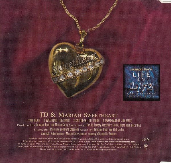 Jermaine Dupri & Mariah Carey : Sweetheart (CD, Maxi)