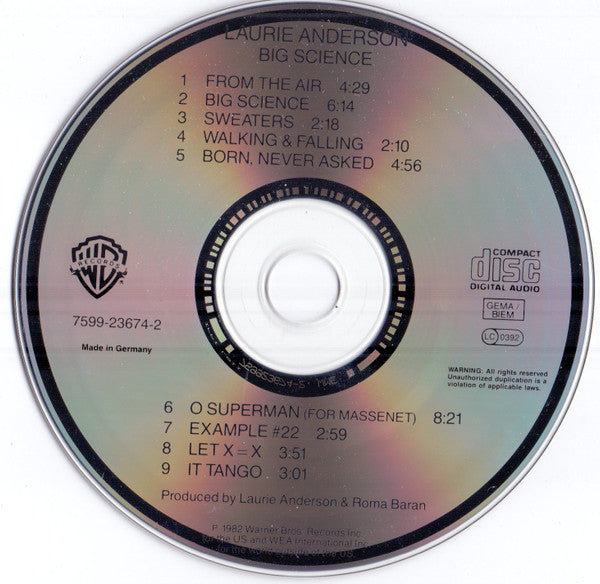 Laurie Anderson : Big Science (CD, Album, RE)