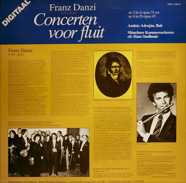 Franz Danzi - András Adorján • Münchener Kammerorchester O.l.v. Hans Stadlmair : Concerten Voor Fluit (Nr. 2 In d Opus 31 En Nr. 4 In D Opus 43) (LP, Album)