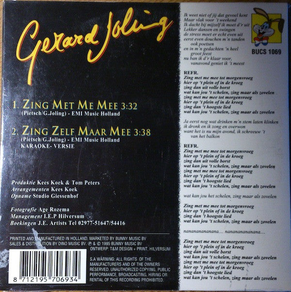 Gerard Joling : Zing Met Me Mee (CD, Single)