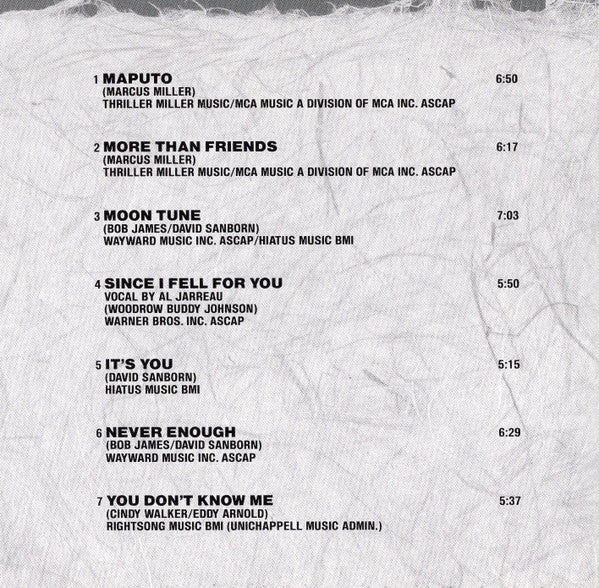 Bob James / David Sanborn : Double Vision (CD, Album)