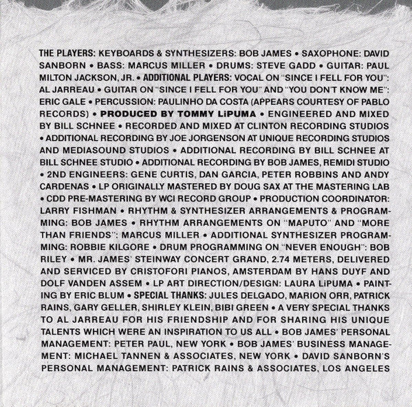 Bob James / David Sanborn : Double Vision (CD, Album)