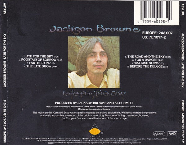 Jackson Browne : Late For The Sky (CD, Album, RE)