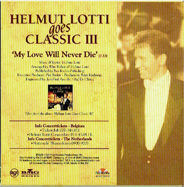 Helmut Lotti : My Love Will Never Die (CD, Single)