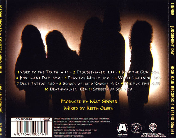 Sinner : Judgement Day (CD, Album, RE)