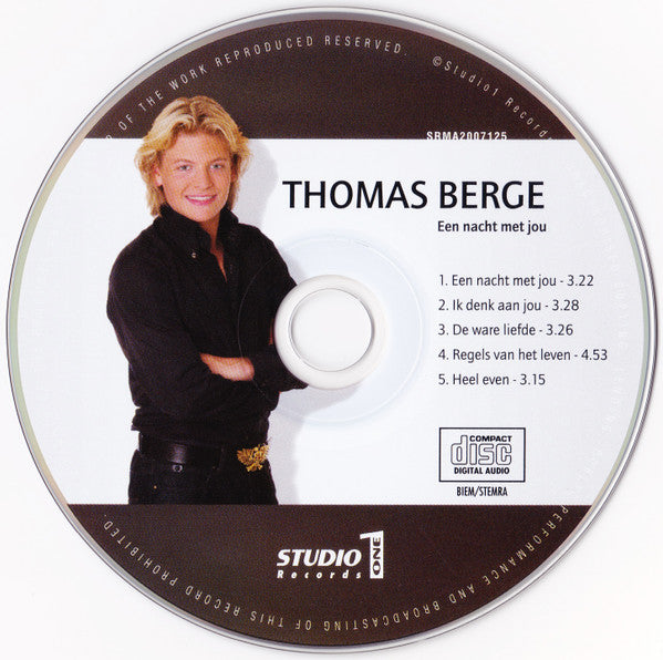 Thomas Berge : Een Nacht Met Jou (CD, MiniAlbum)