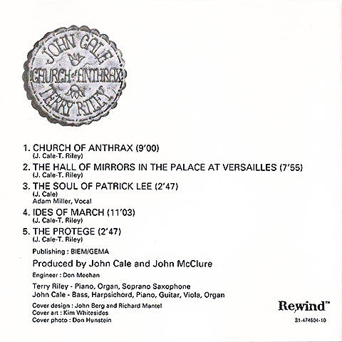 John Cale And Terry Riley : Church Of Anthrax (CD, Album, RE)