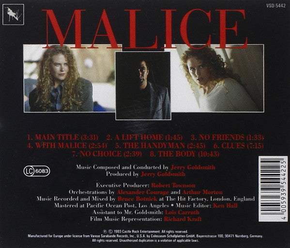 Jerry Goldsmith : Malice (Original Motion Picture Soundtrack) (CD, Album)
