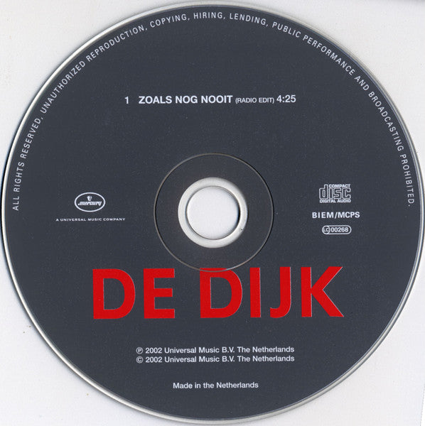 De Dijk : Zoals Nog Nooit (CD, Single, Promo, Car)