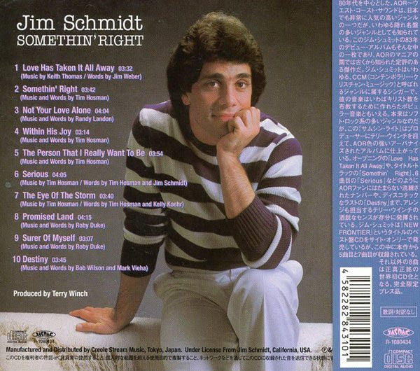 Jim Schmidt (3) : Somethin' Right (CD, Album, Ltd, RE, RM)