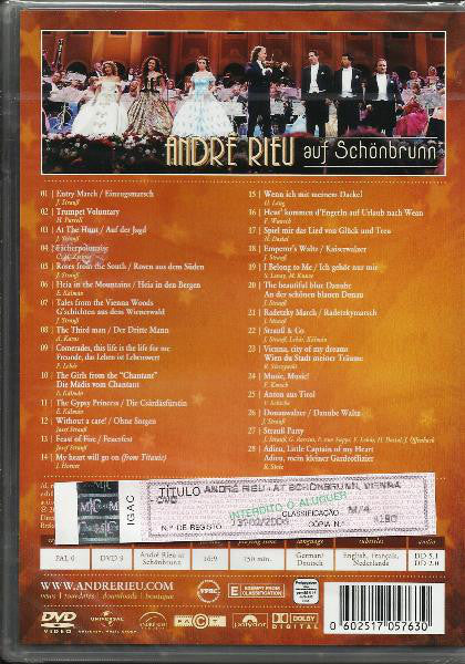 André Rieu & Johann Strauß Orchestra With The Platin Tenors : At Schönbrunn, Vienna (DVD-V, PAL)