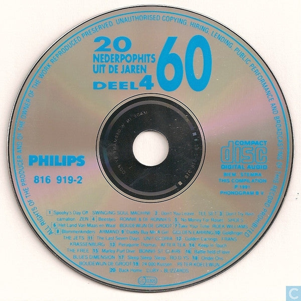 Various : 20 Nederpophits Uit De Jaren 60 Deel 4 (CD, Comp, RE, RM)