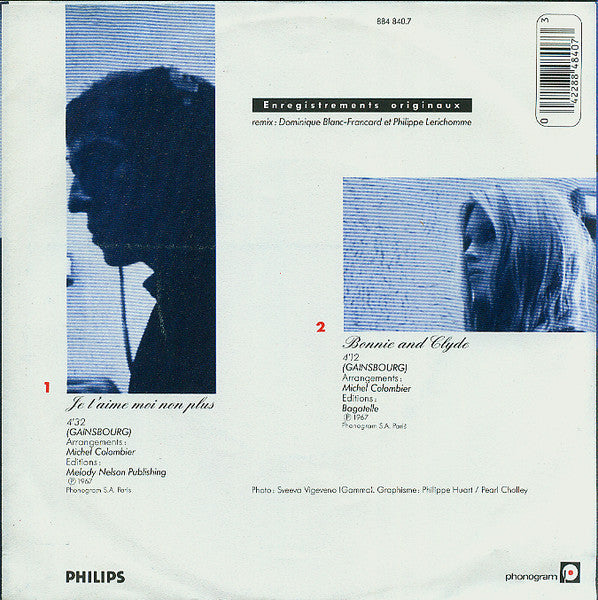 Brigitte Bardot & Serge Gainsbourg : Je T'aime Moi Non Plus (7", Single)