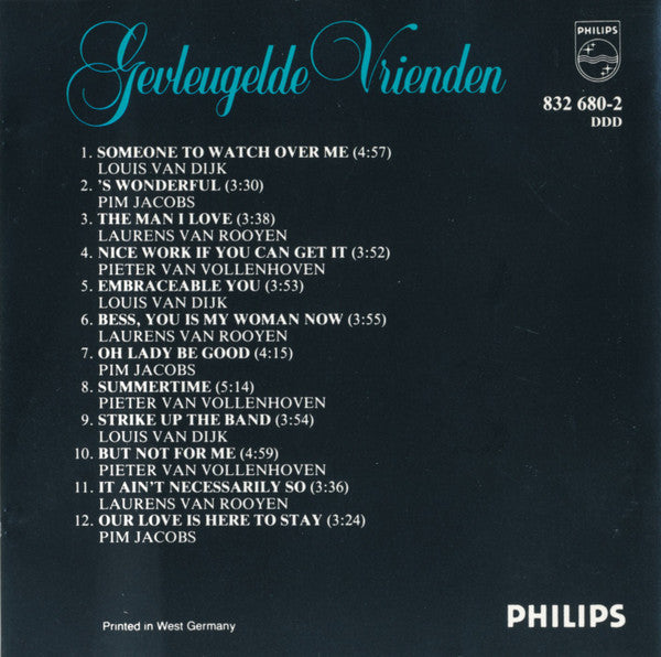 De Gevleugelde Vrienden : De Mooiste Gershwin Melodieën (CD, Album)