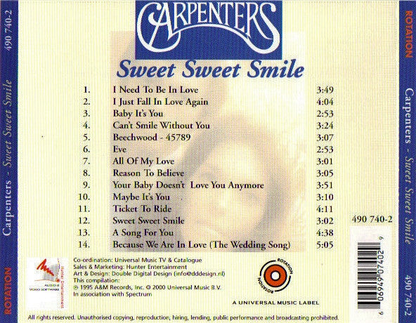 Carpenters : Sweet Sweet Smile (CD, Comp, RE)