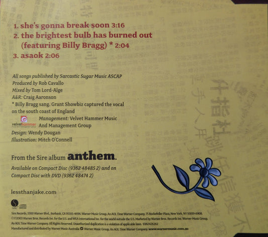 Less Than Jake : She's Gonna Break Soon (CD, Single)