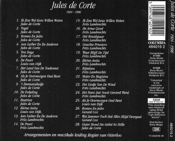 Jules De Corte : Jules De Corte - 1924-1996 (CD, Comp)