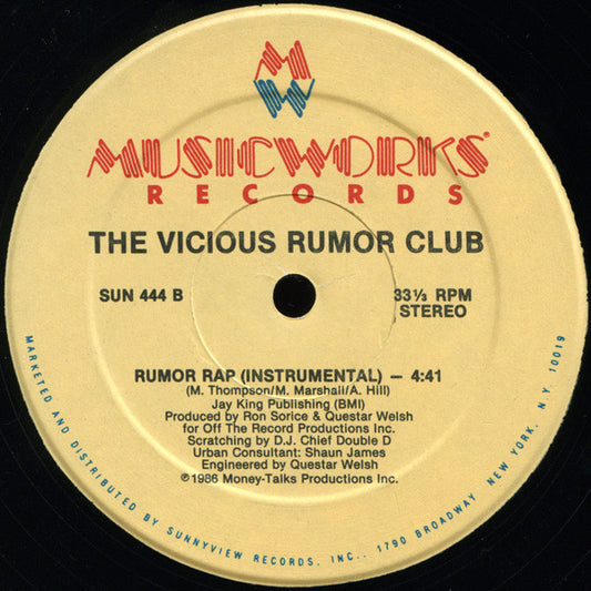 Vicious Rumor Club : Rumor Rap (Yeah, Yeah That's It) (12")