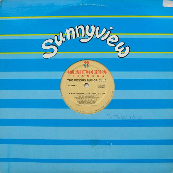 Vicious Rumor Club : Rumor Rap (Yeah, Yeah That's It) (12")