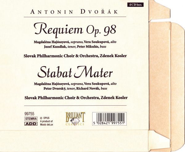 Antonín Dvořák : Requiem • Stabat Mater (4xCD + Box, Comp)
