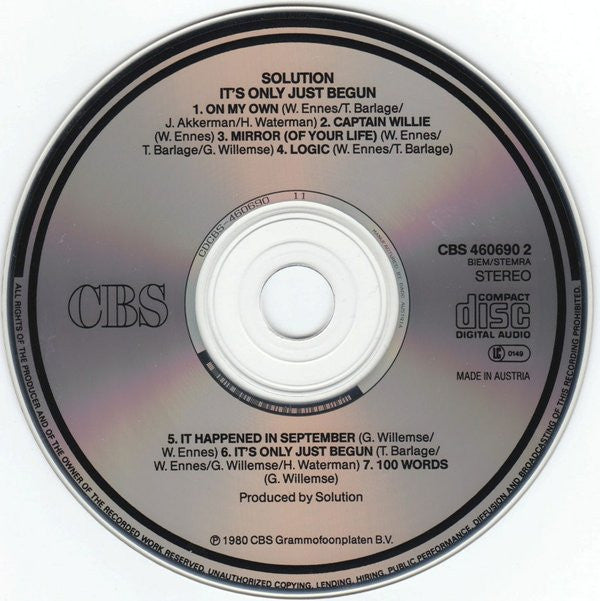 Solution (4) : ...It's Only Just Begun... (CD, Album)