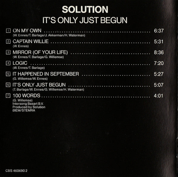 Solution (4) : ...It's Only Just Begun... (CD, Album)