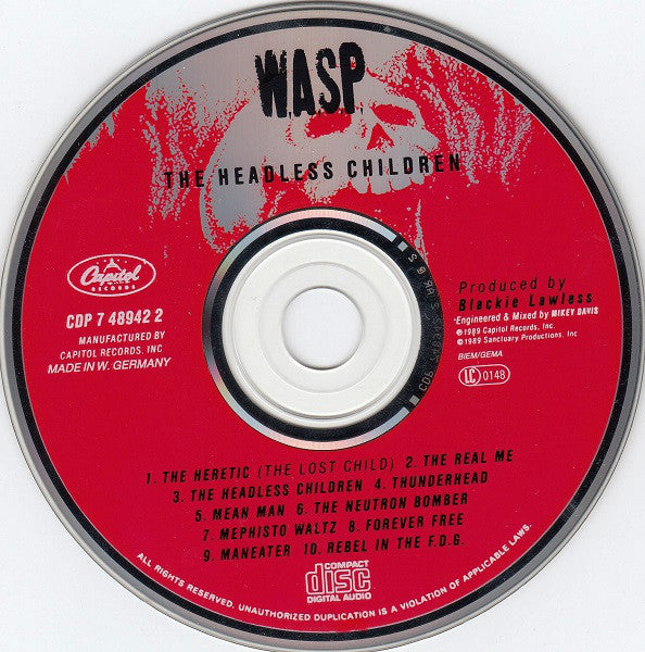 W.A.S.P. : The Headless Children (CD, Album)