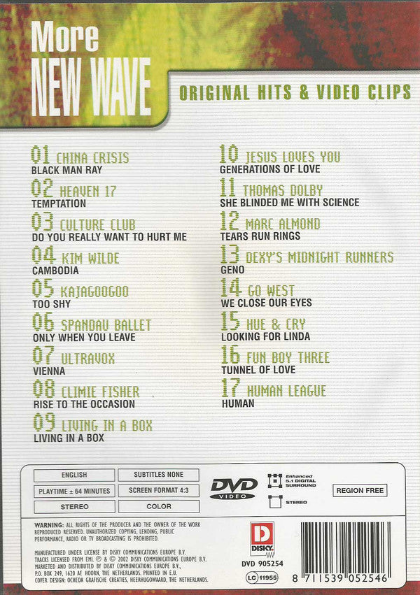 Various : More New Wave (Original Hits & Video Clips) (DVD-V, Comp, PAL)