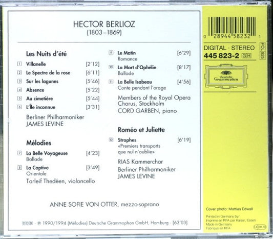 Anne Sofie Von Otter Sings Hector Berlioz, Berliner Philharmoniker, James Levine (2), Cord Garben : Les Nuits D'Été · Mélodies (CD, Comp)