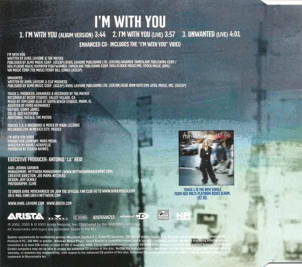 Avril Lavigne : I'm With You (CD, Single, Enh)