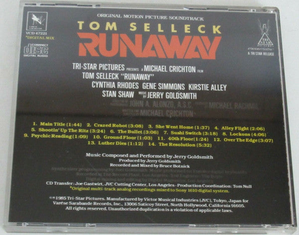 Jerry Goldsmith : Runaway (CD, Album)