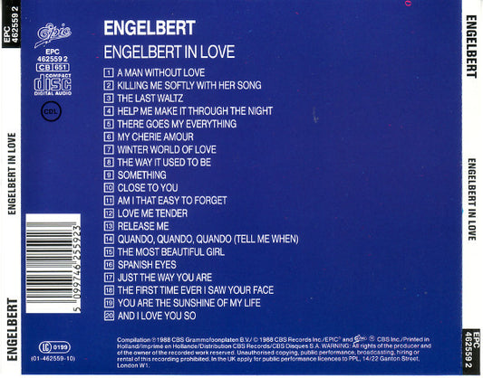 Engelbert Humperdinck : Engelbert In Love (CD, Comp)