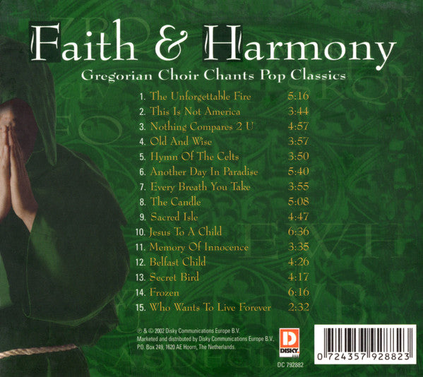 Faith & Harmony : Gregorian Choir Chants Pop Classics (CD)