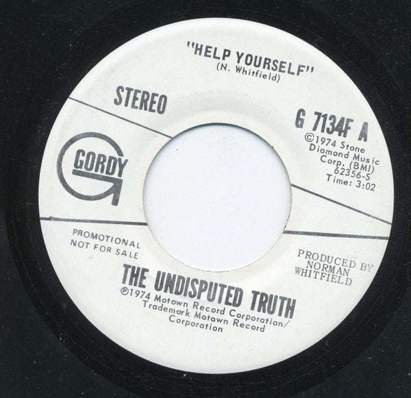 The Undisputed Truth : Help Yourself (7", Single, Promo)