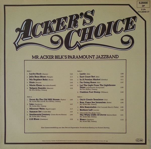 Acker Bilk And His Paramount Jazz Band : Acker's Choice (2xLP, Comp)