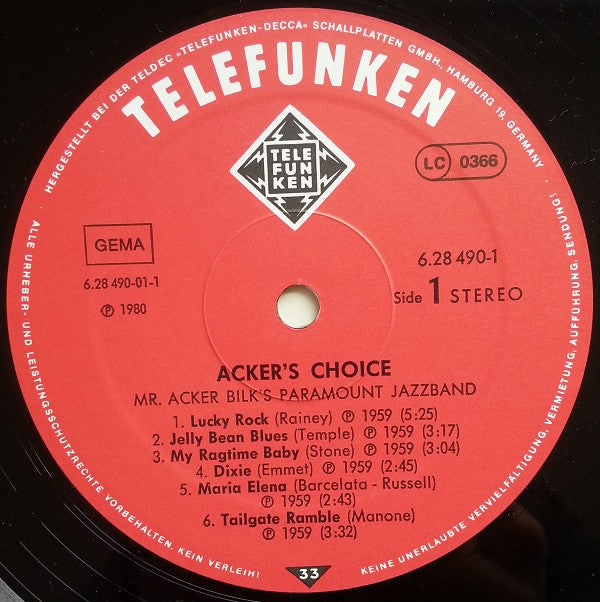 Acker Bilk And His Paramount Jazz Band : Acker's Choice (2xLP, Comp)