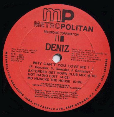 Deniz : Why Can't You Love Me? (12", Sol)