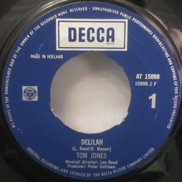 Tom Jones : Delilah / Smile (7", Single, Yel)