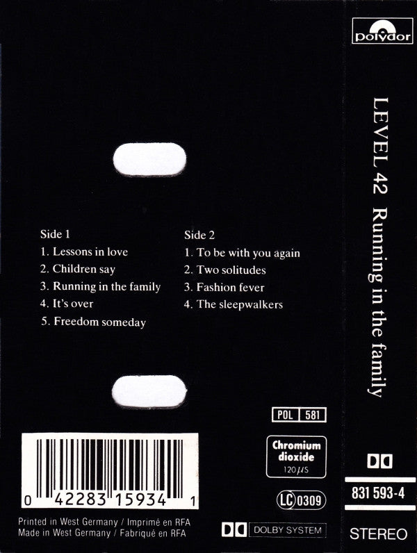 Level 42 : Running In The Family (Cass, Album)