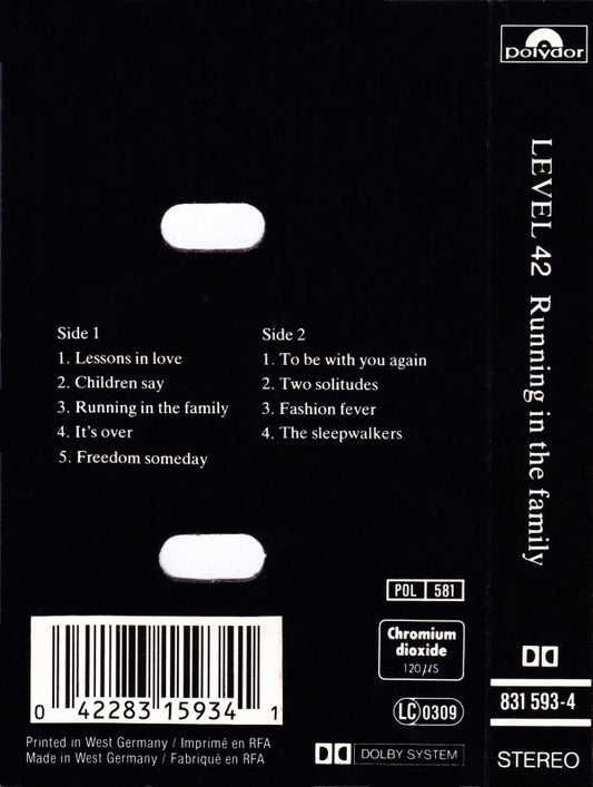 Level 42 : Running In The Family (Cass, Album)