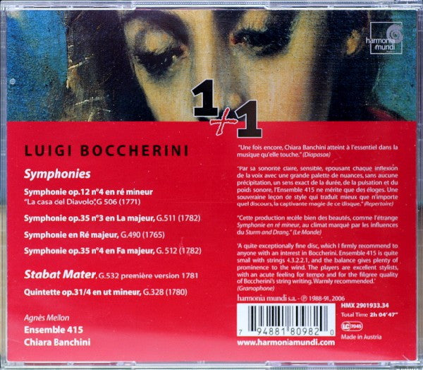 Luigi Boccherini - Ensemble 415, Chiara Banchini, Agnès Mellon : Stabat Mater / Symphonies (2xCD, Comp)
