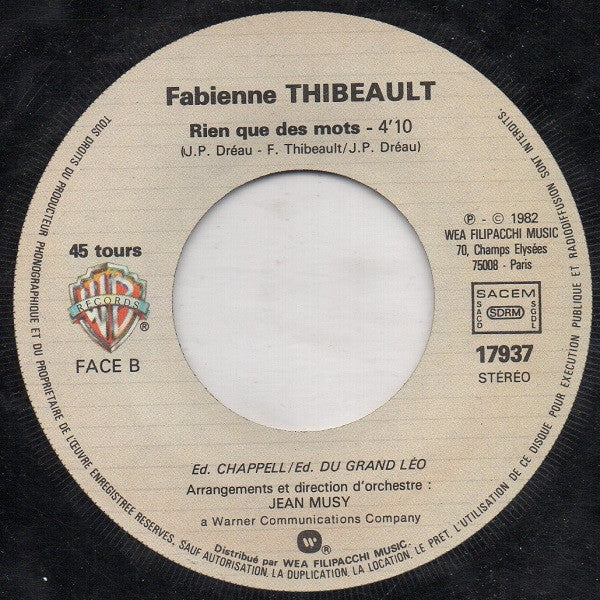 Fabienne Thibeault : Secrétaire De Star (7")