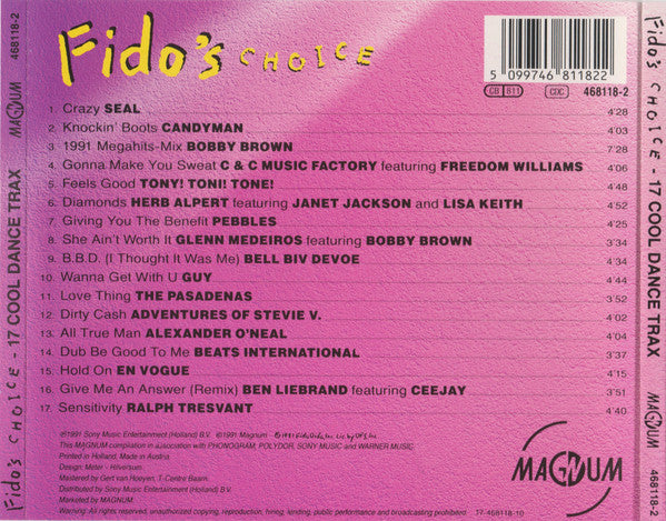 Various : Fido's Choice - 17 Cool Dance Trax (CD, Comp)